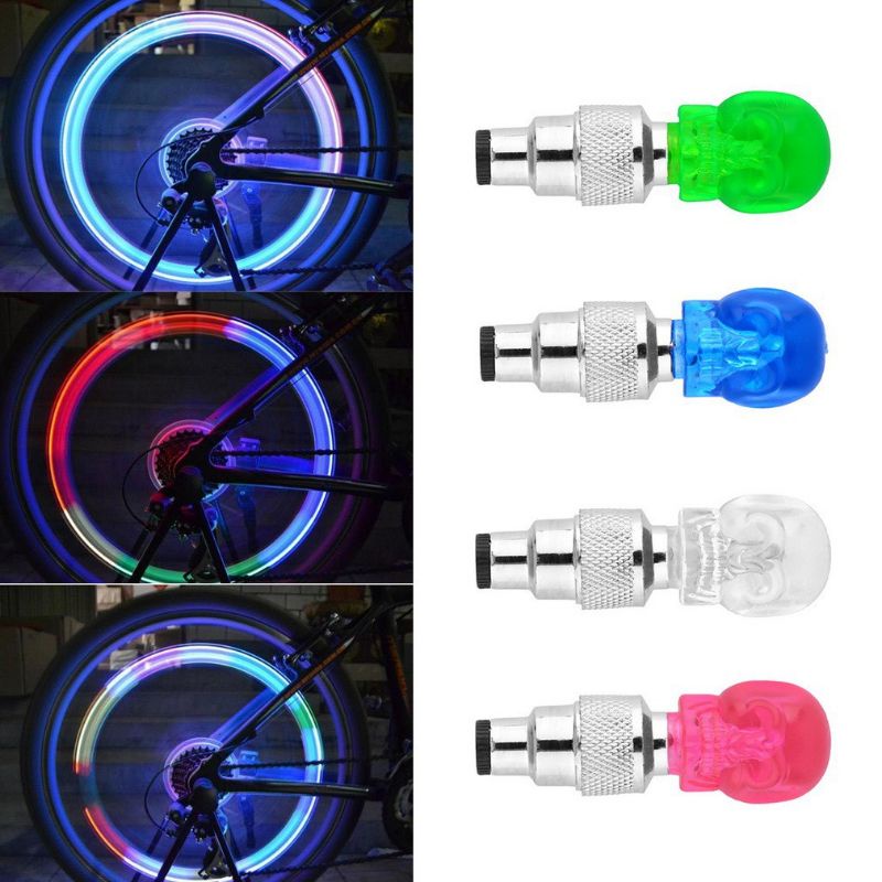 Cặp đèn Led ĐẦU LÂU nhiều màu gắn van bánh xe