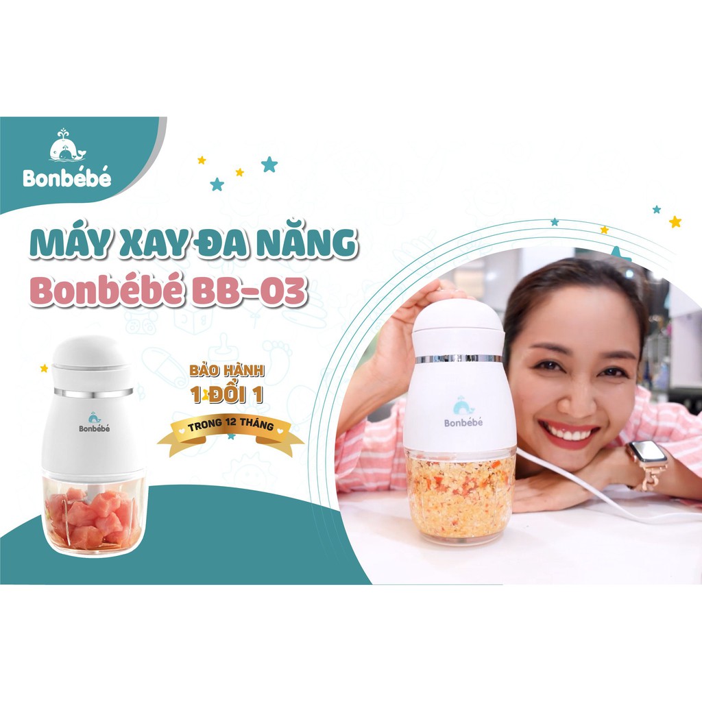 [ CHÍNH HÃNG ] Máy xay ăn dặm đa năng Bonbébé BB-03 - Cối Thủy Tinh