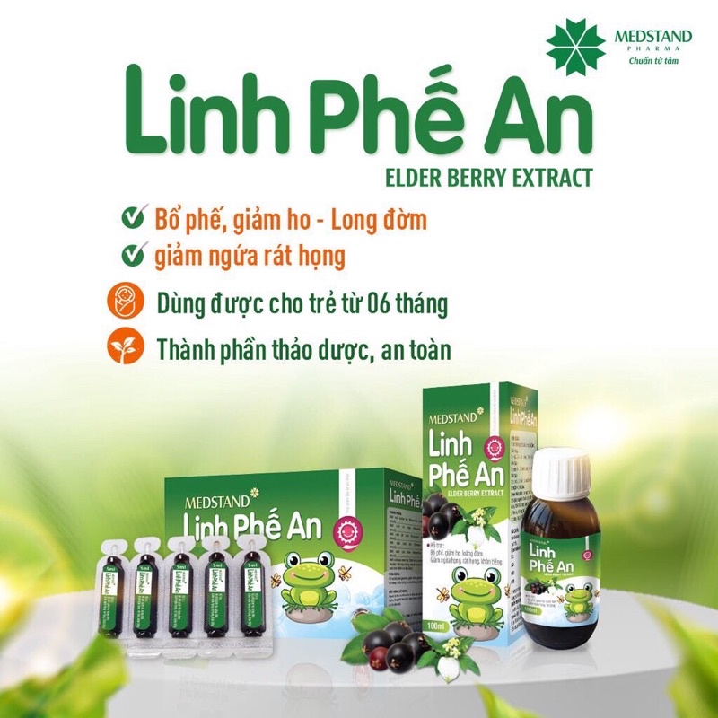 Siro ho thảo dược Linh Phế An - Bổ phế, giảm ho, ngứa họng, đau họng MEDSTAND