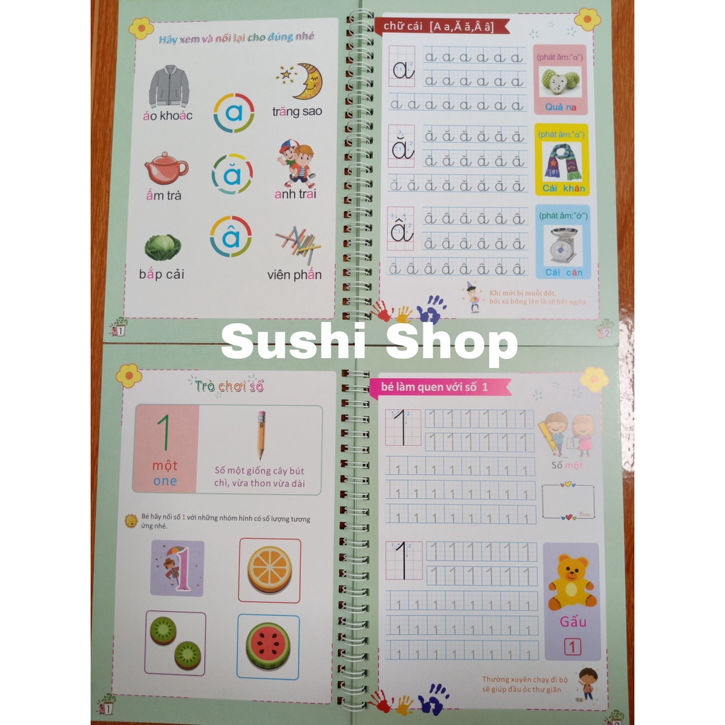 Bộ 2 Vở Luyện Viết Chữ và Số Cho Bé