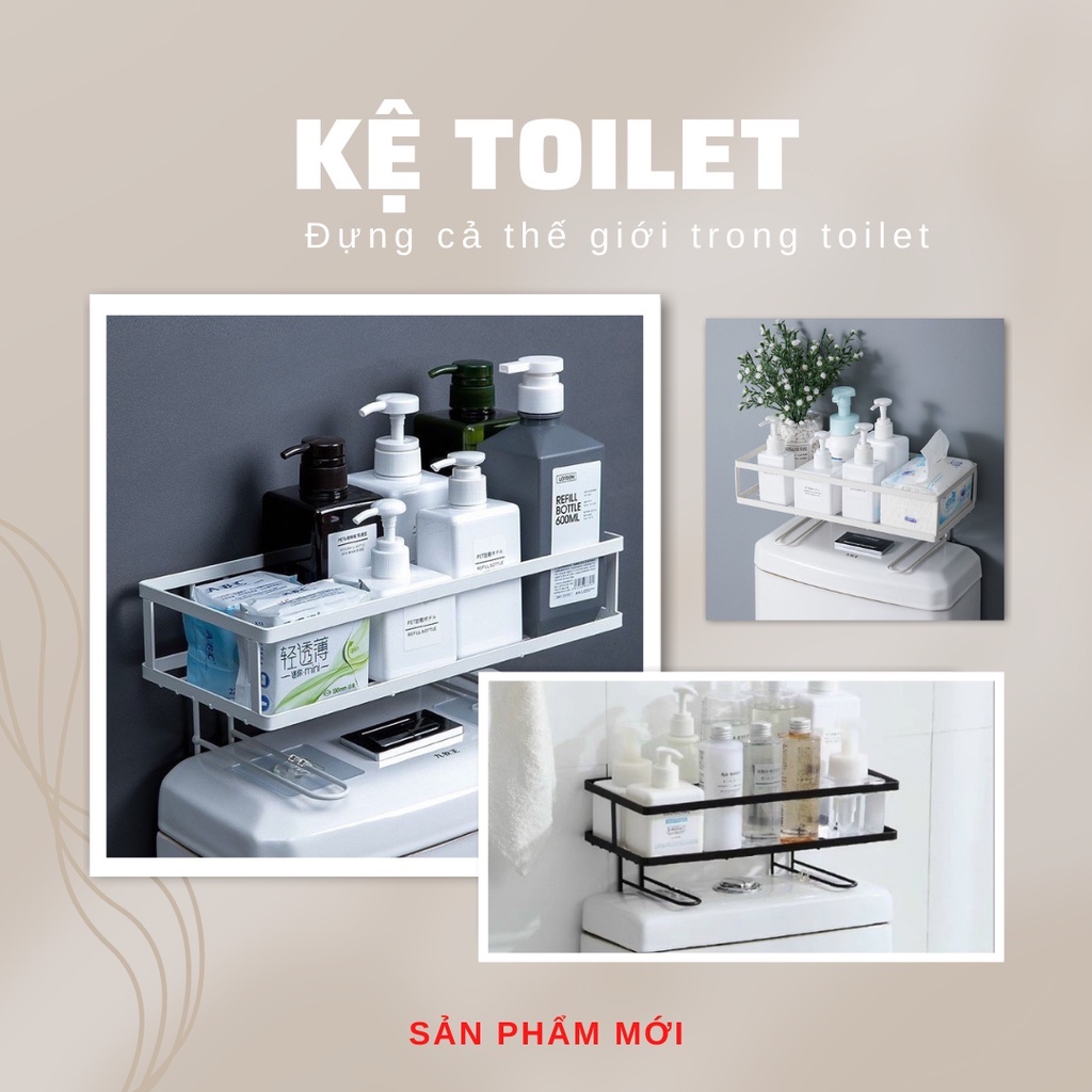 Kệ Toilet Kim Loại Để Đồ Tiện Lợi, Kệ Bồn Cầu Nhà Vệ Sinh Sơn Tĩnh Điện Không Gỉ