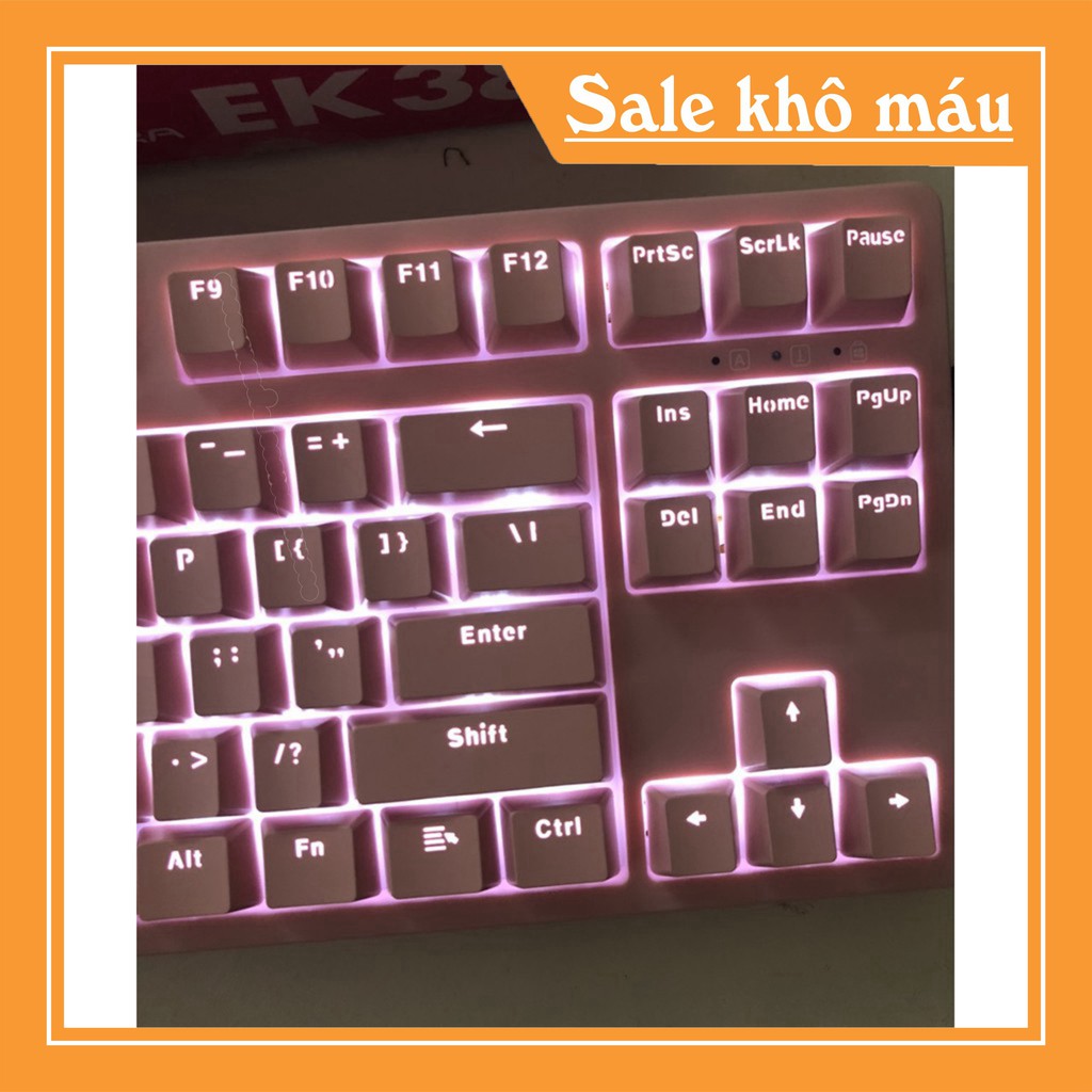 Bàn phím cơ TKL E-DRA EK387 Phiên Bản màu Trắng và Hồng - Led 1 màu - Blue/Brown/Red Sw - BH chính hãng 24 tháng