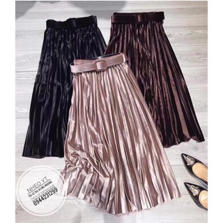 Chân váy nhung mịn dài only 140k