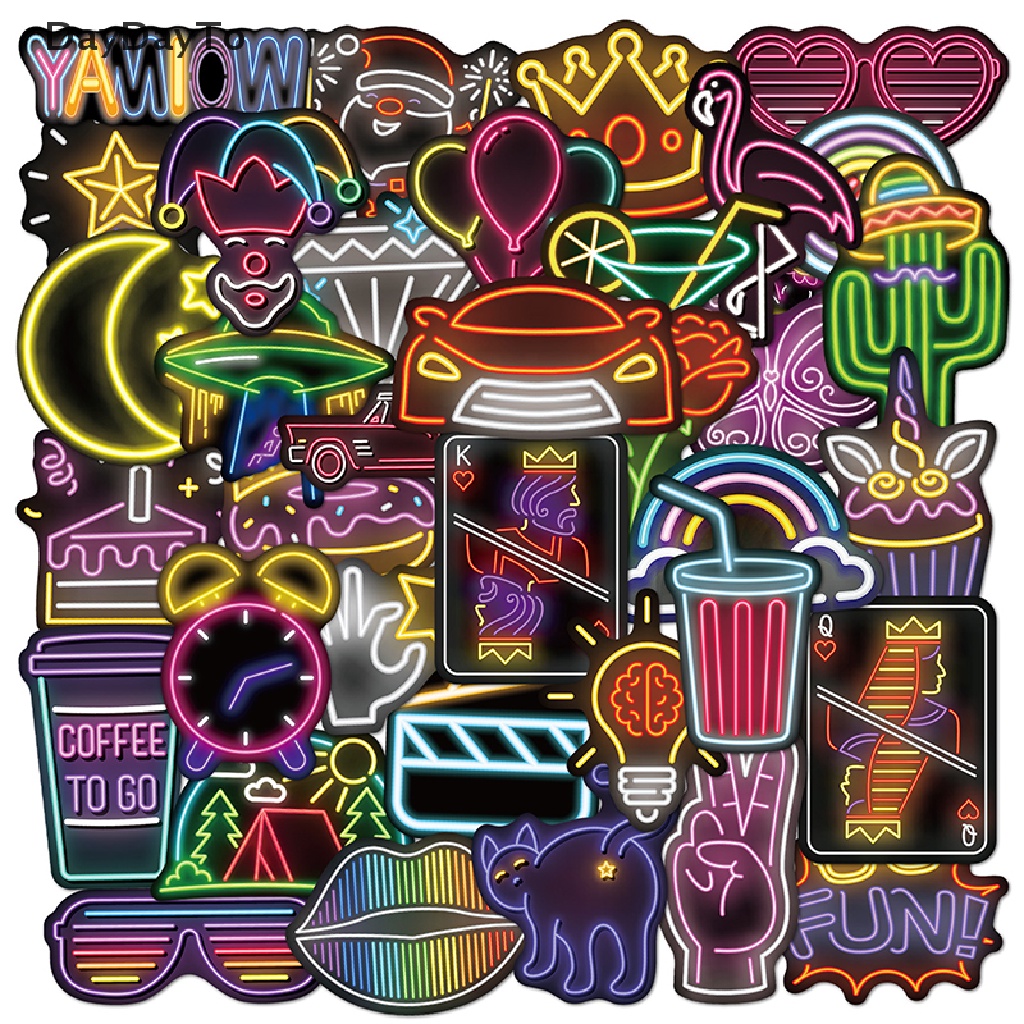 Bộ 80 Mô Hình Hoạt Hình neon Đa Năng Dùng Trang Trí