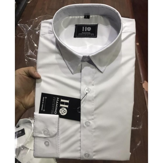 Áo sơ mi nam đen trắng dài tay công sở cao cấp Hamino chất vải lụa co giãn nhẹ slimfit ôm dáng thời trang Hàn Quốc A1 | BigBuy360 - bigbuy360.vn