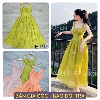 Đầm váy xoè 2 lớp có mút ngực qc tiểu thư cao cấp