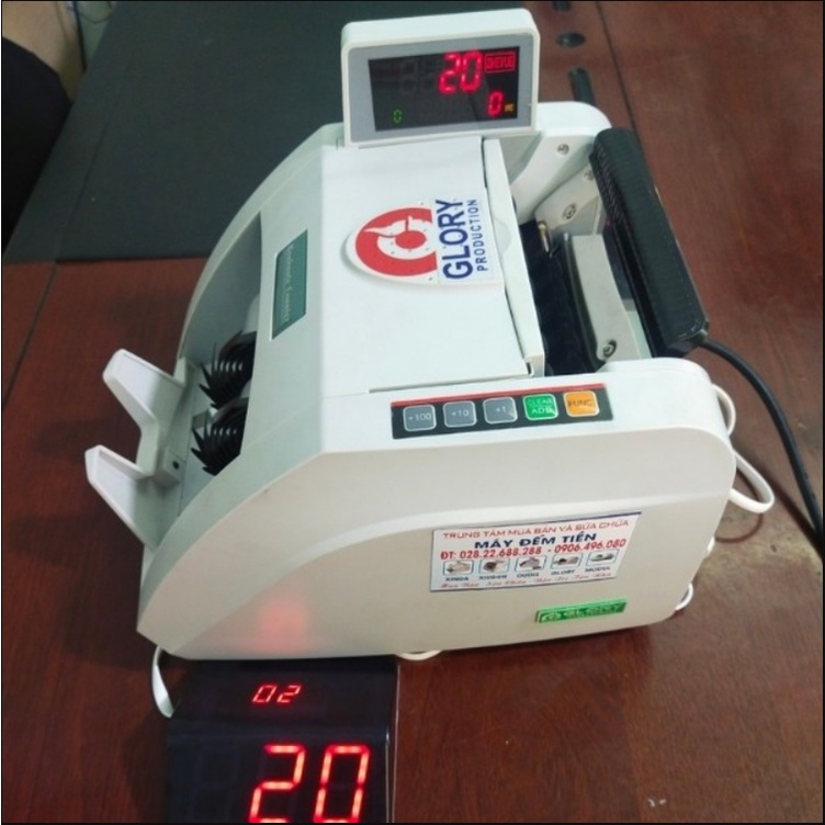 Máy Đếm Tiền Cao Cấp Glory 5300 Plus Phát Hiện Tiền Giả Chuyên Sử Dụng Trong Ngân Hàng - Hàng Chính Hãng