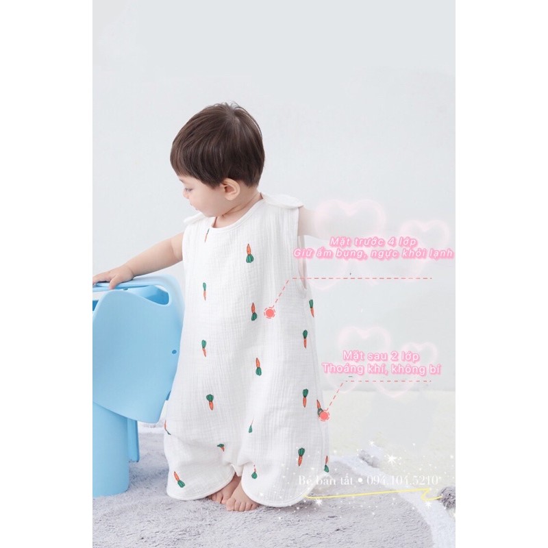 Túi ngủ vải xô organic/ muslin 6 lớp 💝CHỌN MẪU - CHỌN QUÀ💝 quần áo trẻ em dành cho mùa hè, an toàn cho bé.