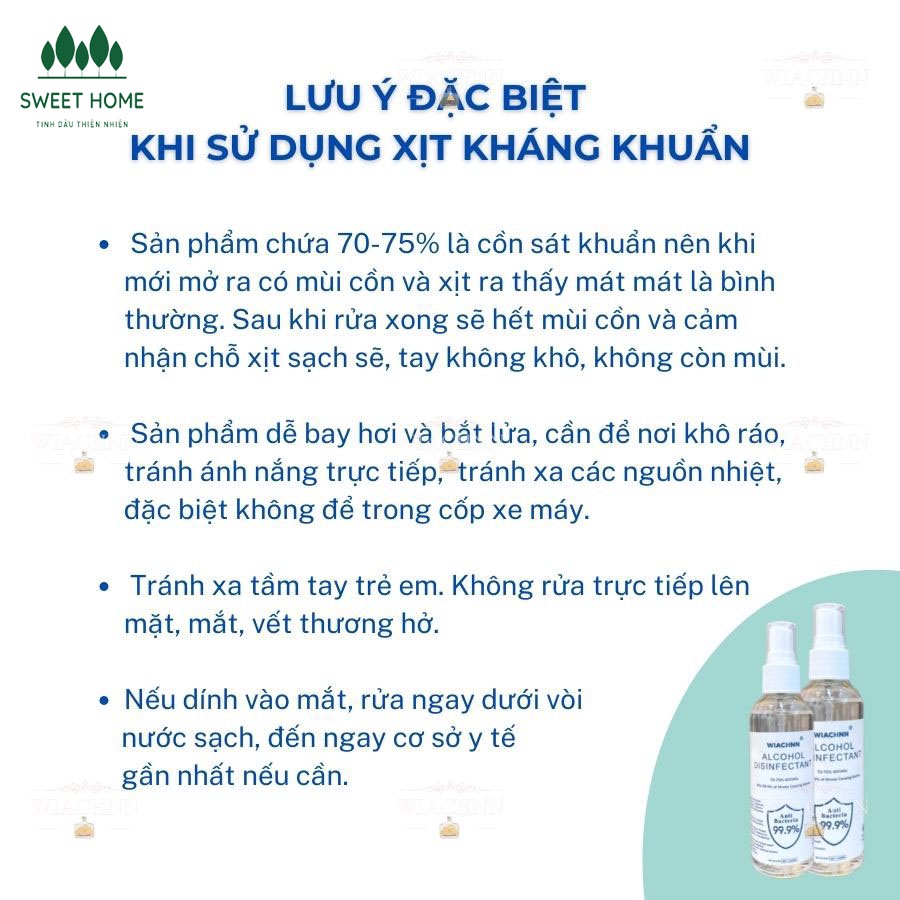 Chai xịt kháng khuẩn SWEET HOME ngăn ngừa vi khuẩn,phòng chống dịch bệnh nước diệt khuẩn rửa tay vệ sinh đồ dùng