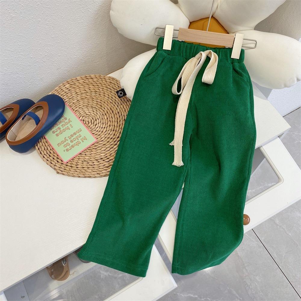 Quần Cotton Ống Rộng Thoải Mái Phong Cách Hàn Quốc Dễ Phối Đồ Cho Bé Gái