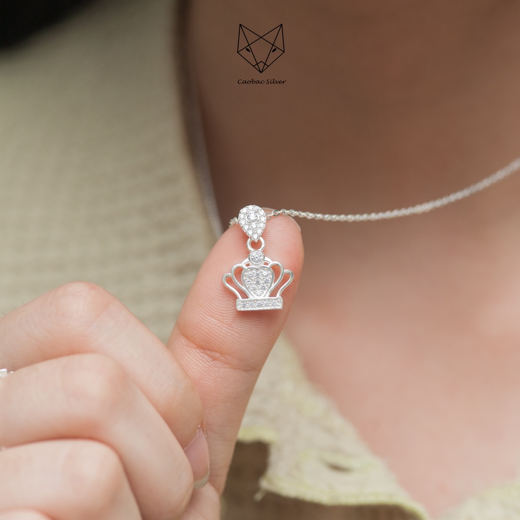 Dây Chuyền Bạc Ta Cao Cấp CaoBac Silver Vương Miện Sang Trọng Cho Bạn Gái