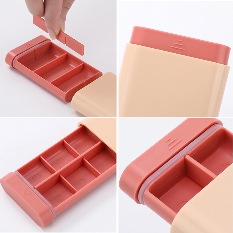 Hộp Đựng Thuốc Mini 6 Ngăn Chống Ẩm Tiện Dụng Mang Theo Du Lịch