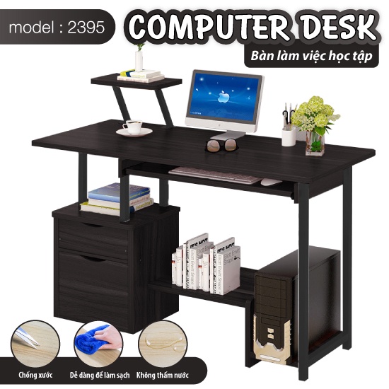 CHAIR19 Desk - Bàn làm việc học tập kèm kệ sách đa năng thuận lợi Mẫu B2395