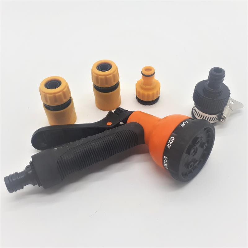 Bộ phụ kiện tưới cây, Rửa xe 8 chế độ VPN-5022, Bộ 5 món Vòi tưới cây 8 trong 1 Nối nhanh 12-16 mm