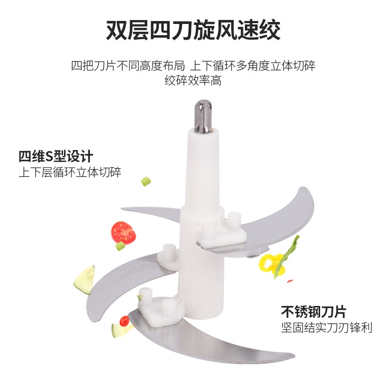 Máy Xay Thịt/Rau Củ Quả Bằng Thép Không Gỉ 2L Đa Năng Cho Nhà Bếp