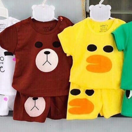Set 5 bộ cộc tay cho bé trai bé gái 100% cotton cho bé từ sơ sinh 3kg-13kg