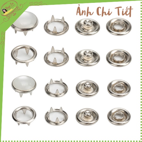 Combo 100 Bộ Cúc Bấm Áo Kim Loại Khuy Bấm Dành Cho Kìm Bấm Cúc Quần Áo Tiện Lợi 9.5mm DunSu