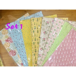 Set 8 tấm giấy bọc quà, bọc sổ hoạ tiết xinh xắn