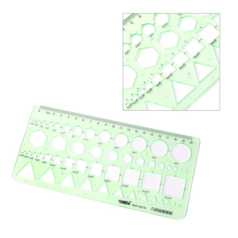 Thước kẻ bằng nhựa hình học/vuông/hình học mới LIDU1