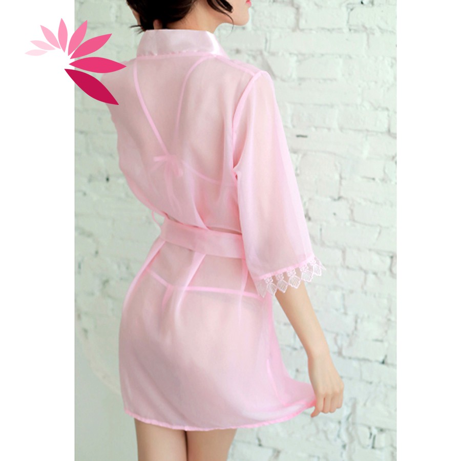 Váy ngủ ren Áo choàng ngủ sexy 3 chi tiết Cao cấp AN5 (Free size &lt;65kg). Tặng 3 mặt nạ