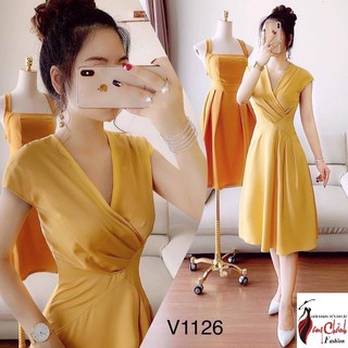 Đầm nữ cổ tim xếp ly siêu xinh thời trang nữ Arava ct065