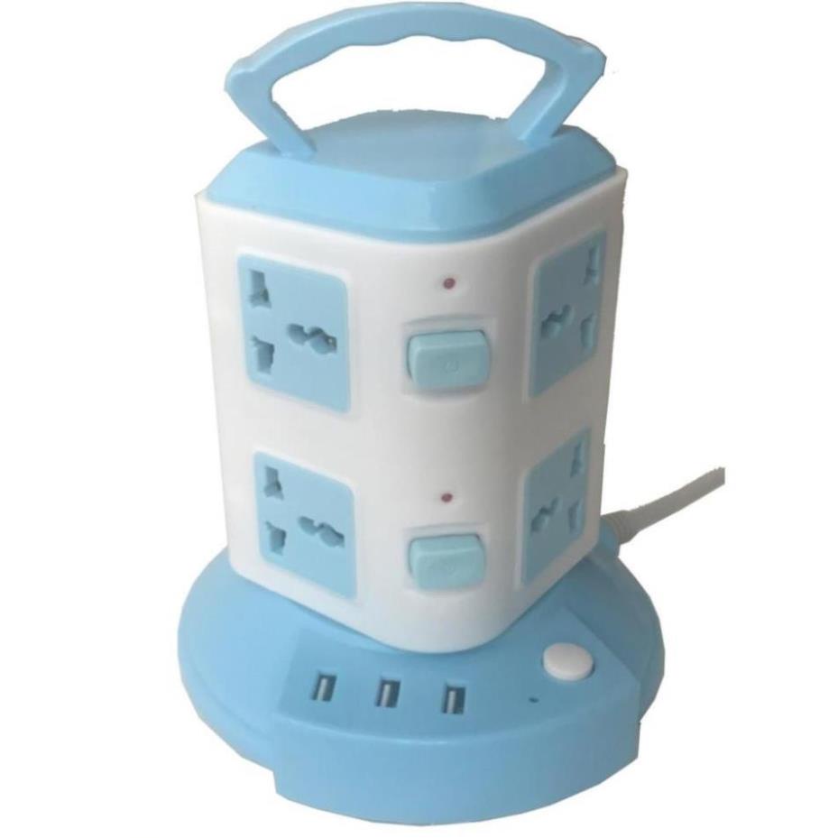 Ổ điện Ổ Điện Đa Năng 2 Tầng, 8 Ổ Cắm, 3 Cổng USB Siêu Tiện Lợi 3509