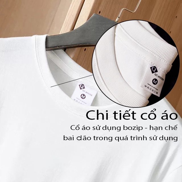 Áo phông nam tay ngắn Basic tee thun trơn nam nữ cộc tay cổ tròn QTN0