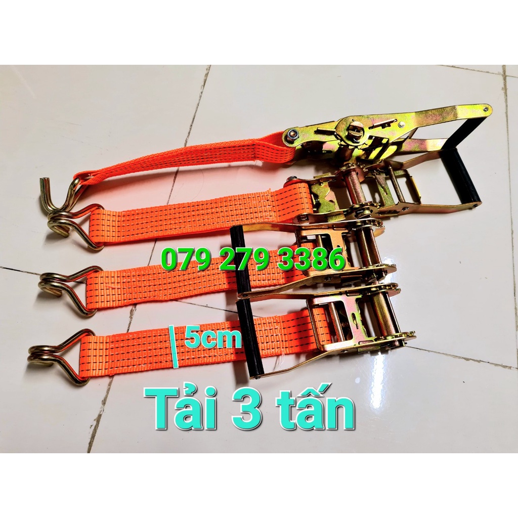 Đầu tăng đơ - đầu cảo hàng có đoạn dây và móc bản 5cm tải 3 tấn - 5 tấn dày hơn