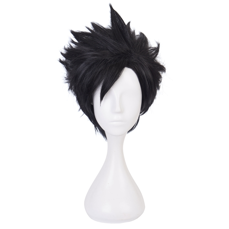 flowersqueen Haikyuu!! Kuroo Tetsuro Short Black Wig Anime Hair Cosplay Wig Party Wig Black Short Hair