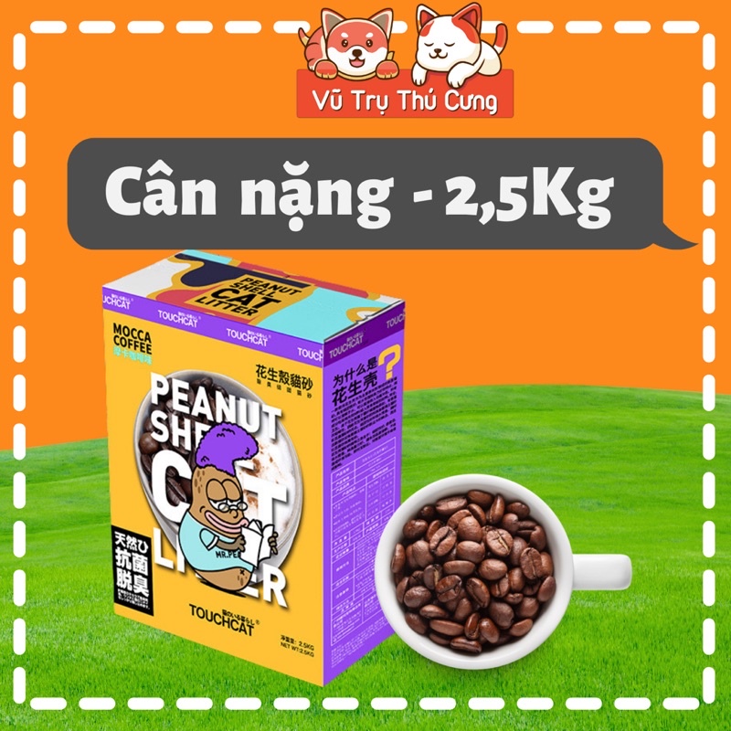 Cát đậu nành cho mèo, Cát vệ sinh mèo TOUCHCAT từ vỏ đậu phộng, không bụi, an toàn cho mèo con