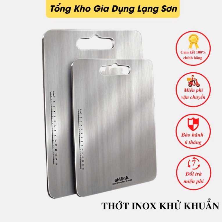 Thớt Inox 304 Cao Cấp Kháng Khuẩn - Chống Ẩm Mốc Độc Hại, vệ sinh dễ dàng, tiện lời, cường lực không mùn gỗ, an toàn HOT