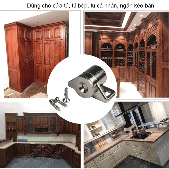 Chốt nam châm mini cho cánh cửa tủ, ngăn kéo bàn với lực hút mạnh, hình tròn nhiều màu sắc, phong cách cổ điển