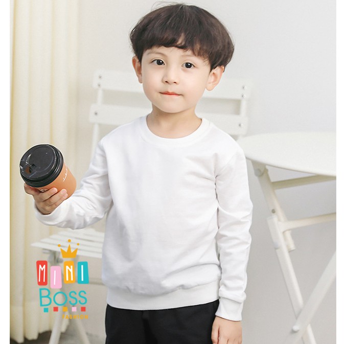 Áo nỉ da cá cho bé 10-23kg QUẢNG CHÂU | Áo dài tay trơn cotton cho bé