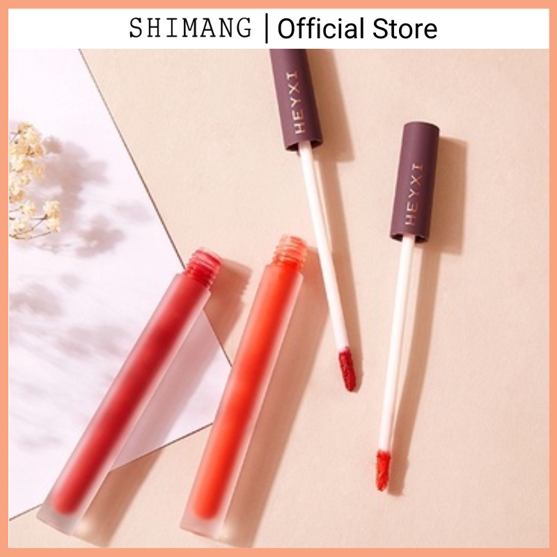 HEYXI Son lì Không thấm nước, không thấm mồ hôi, trang điểm lâu trôi Velvet Air Lip Glaze Matte Student Niche 20g HS5