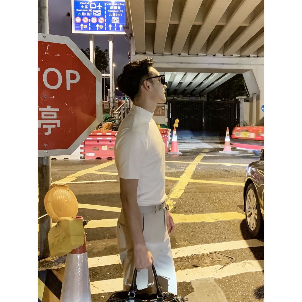 Áo Len Tay Ngắn Cổ Lọ Màu Sắc Thời Trang Cho Nam