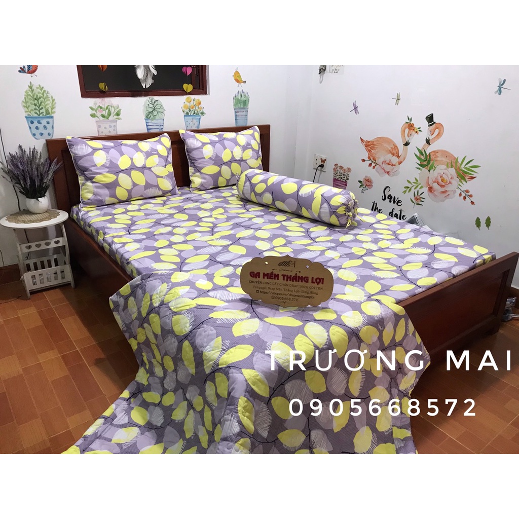 Bộ Drap 100%cotton Thắng Lợi (có chăn)