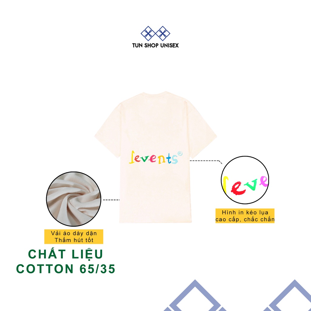 Áo Thun Levents Loveyou300k Tay Lỡ Màu Kem Levent Special Cream Form Rộng Full Tag Nam Nữ Chất Cotton TUN SHOP UNISEX