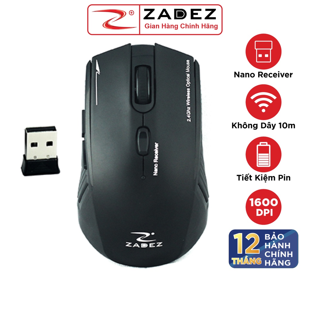 [Mã BMBAU50 giảm 10% đơn 99k] Chuột Không Dây Wireless ZADEZ M338 Hàng Chính Hãng