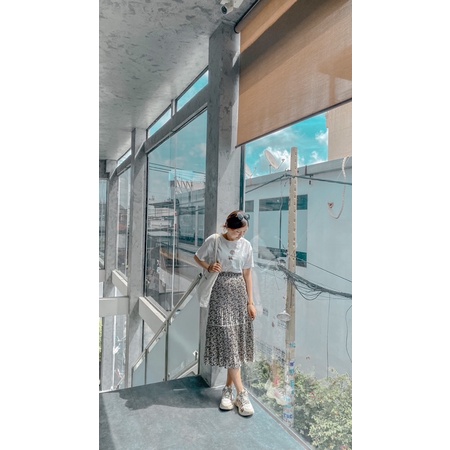 Chân váy dài hoa nhí lưng cao, chân váy công sở thời trang nữ dịu dàng [Quảng Châu cao cấp] | BigBuy360 - bigbuy360.vn