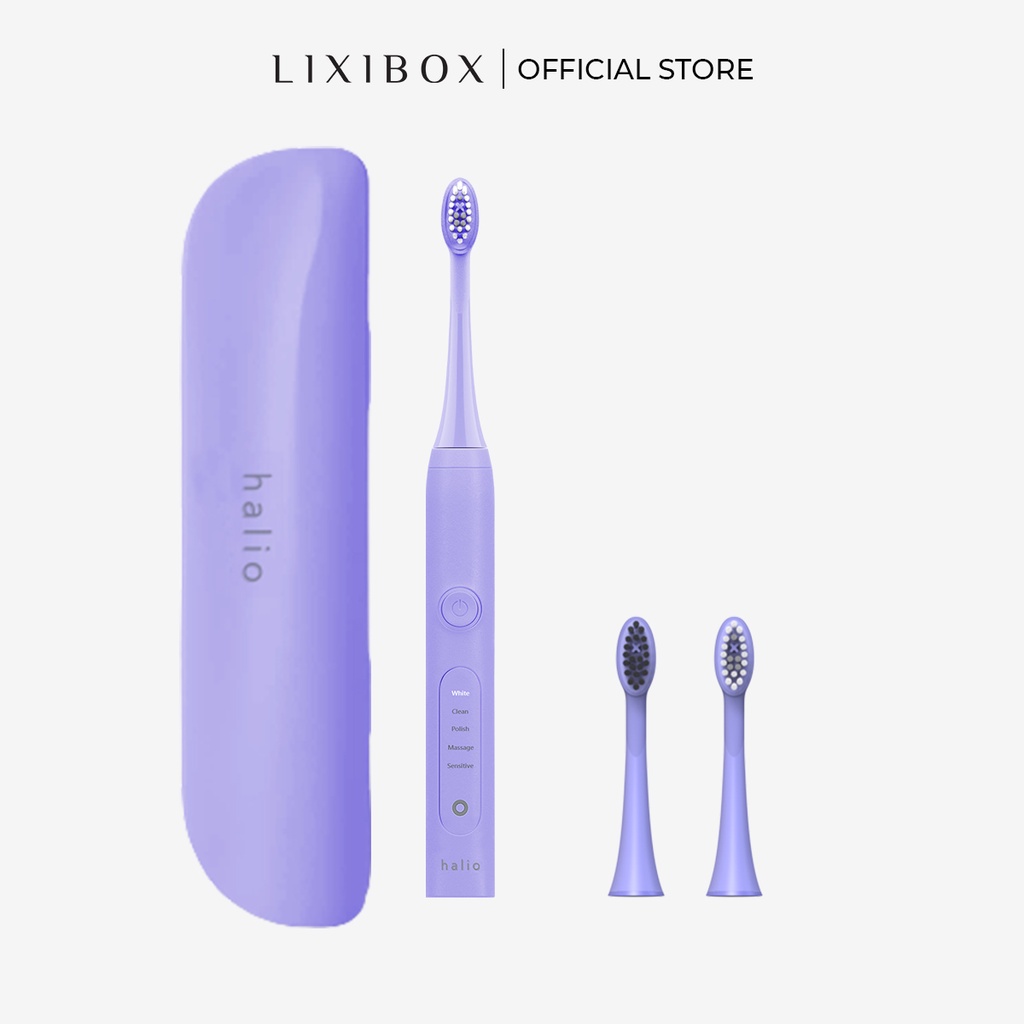 [Mã COSLXT5 giảm 10% đơn 600K] Combo Bàn chải điện Halio Sonic Whitening Toothbrush Periwinkle và Đầu bàn chải thay thế