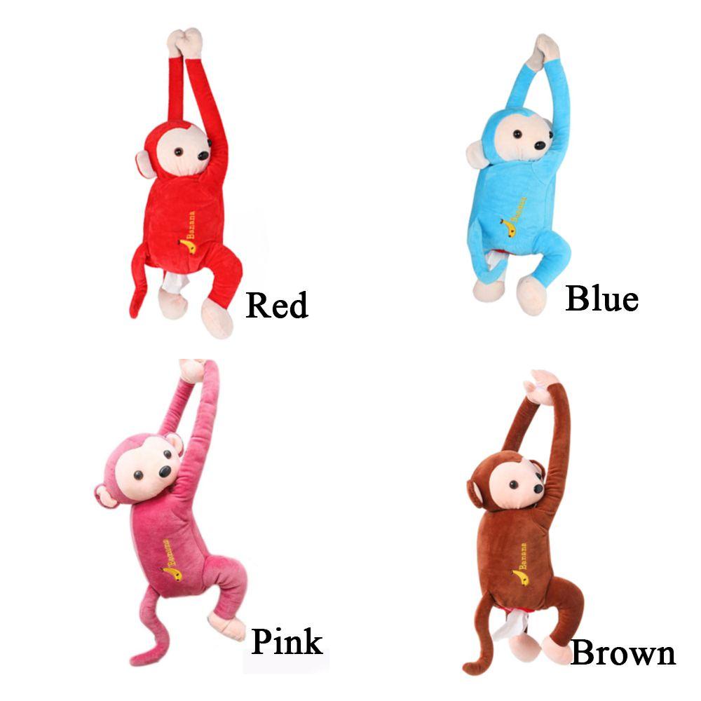 Hộp Đựng Khăn Giấy Hình Khỉ Hoạt Hình Gắn Sau Ghế Xe Hơi