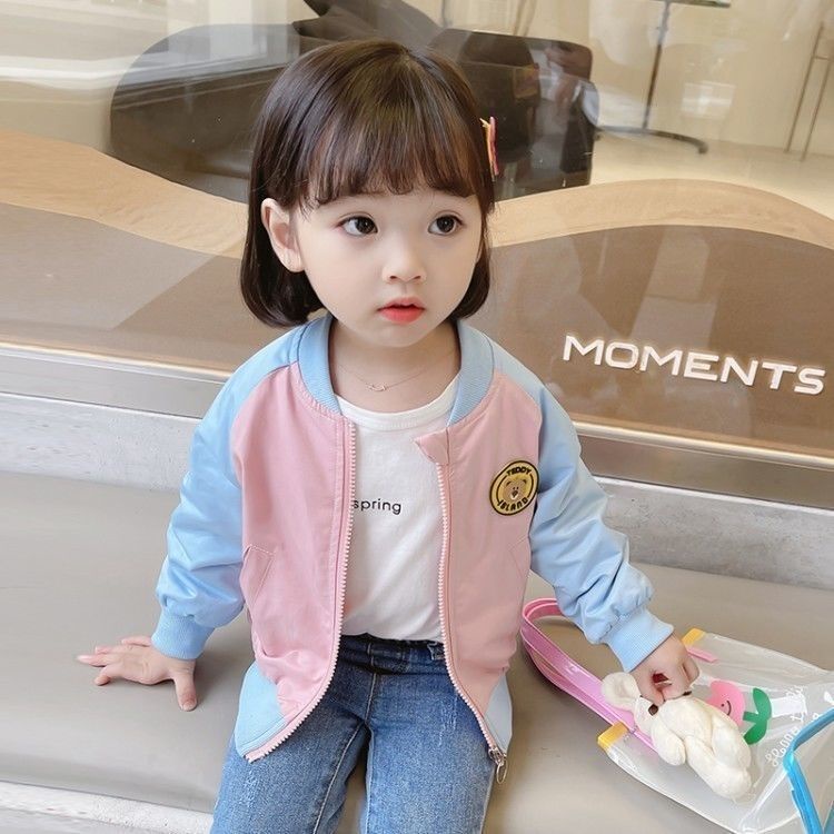 [Babycat] Hàng Có Sẵn Áo Khoác Bóng Chày Phong Cách Hàn Quốc Nhật Bản Thời Trang Xuân Thu Cho Bé Gái