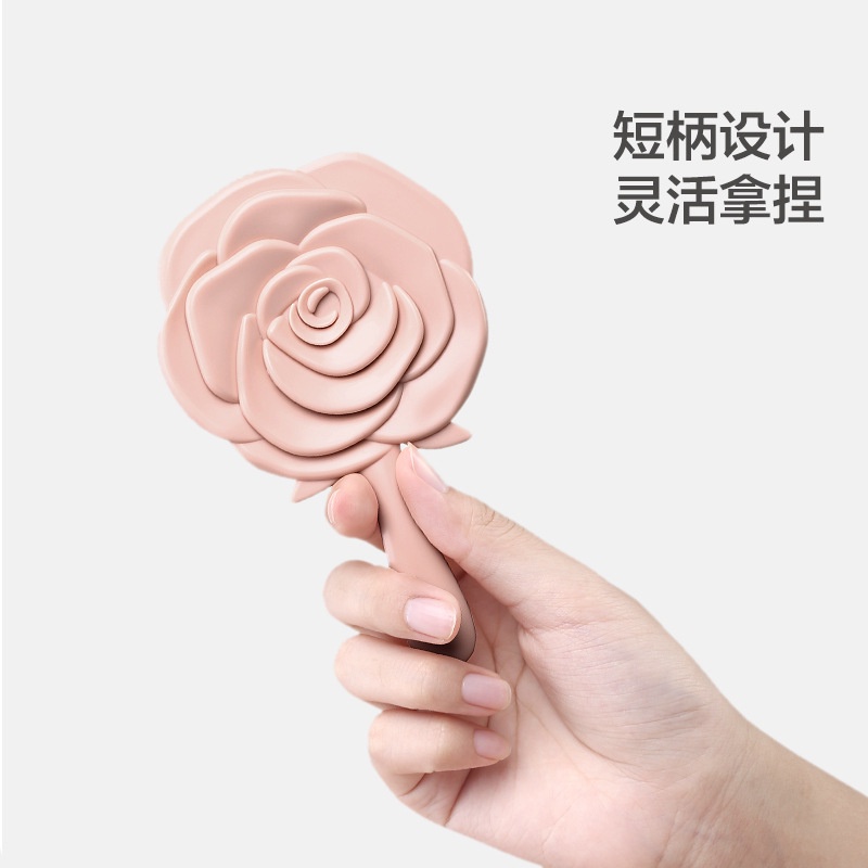 [Hàng mới về] Gương trang điểm cầm tay thiết kế hình hoa hồng dễ thương