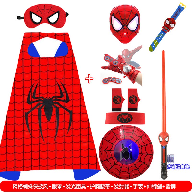 Bộ đồ hóa trang Người Nhện - quần áo siêu nhân SpiderMan cho bé cực chất áo liền quần kèm mũ trùm
