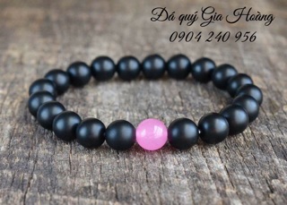 Vòng đá phong thuỷ Obsidian 8 ly