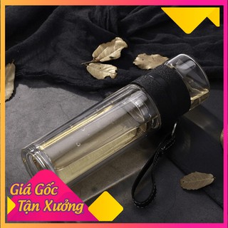 Bình thủy tinh 2 lớp 500ml - bình thủy tinh 2 ngăn pha trà