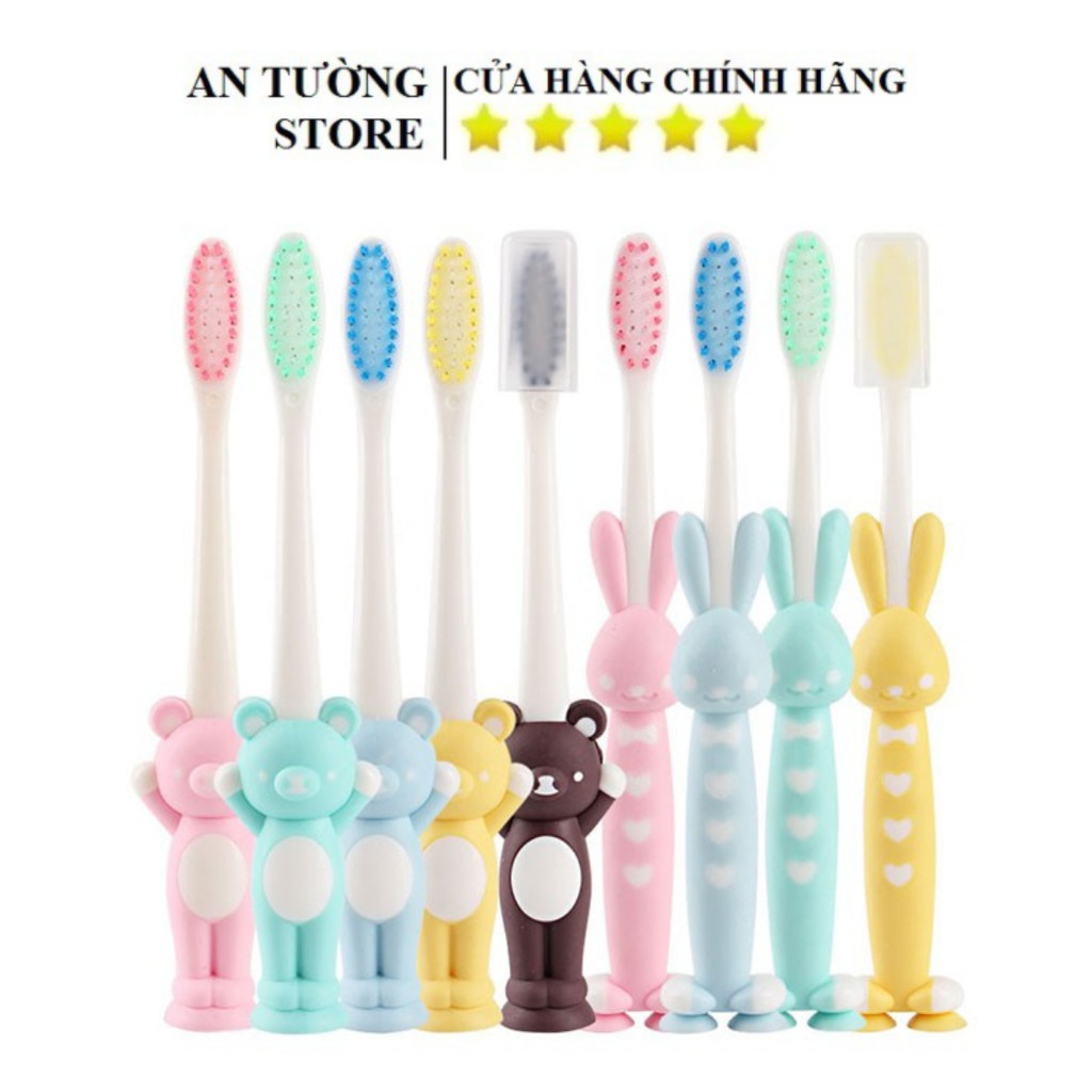 Set 4 bàn chải hình thỏ - gấu cho bé xuất Nhật