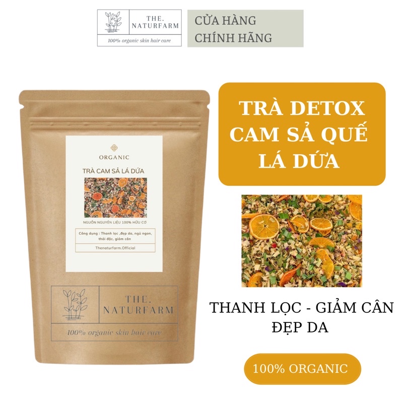 [ 100gr ] Trà Cam Sả Lá Dứa - Detox Cam Sả Lá Dứa Giảm cân, đẹp da, thanh lọc cơ thể