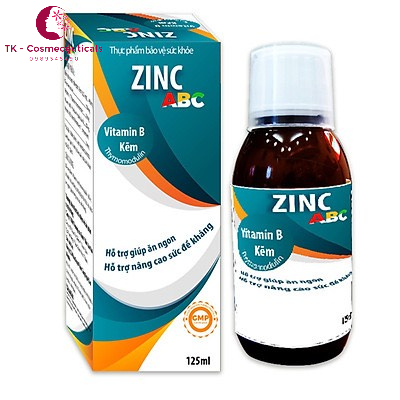Siro ABC ZinC Hỗ Trợ Giúp Ăn Ngon, Nâng Cao Đề Kháng Bổ Sung Kẽm, Vitamin B, Thymomodulin - Hộp 125ml