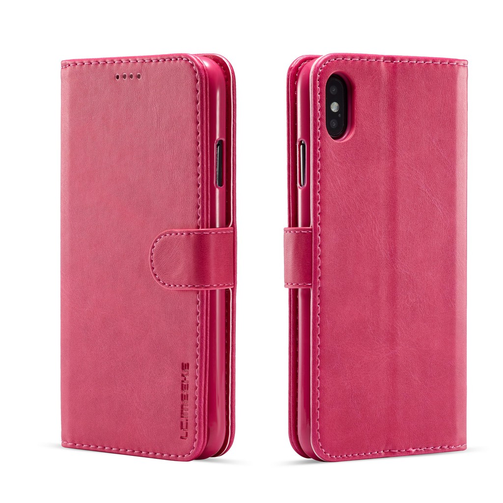 Bao da điện thoại nắp gập kiêm ví đựng thẻ màu trơn dành cho Huawei Y5 (2019)/Y6 Prime (2019)/Y9 (2019)